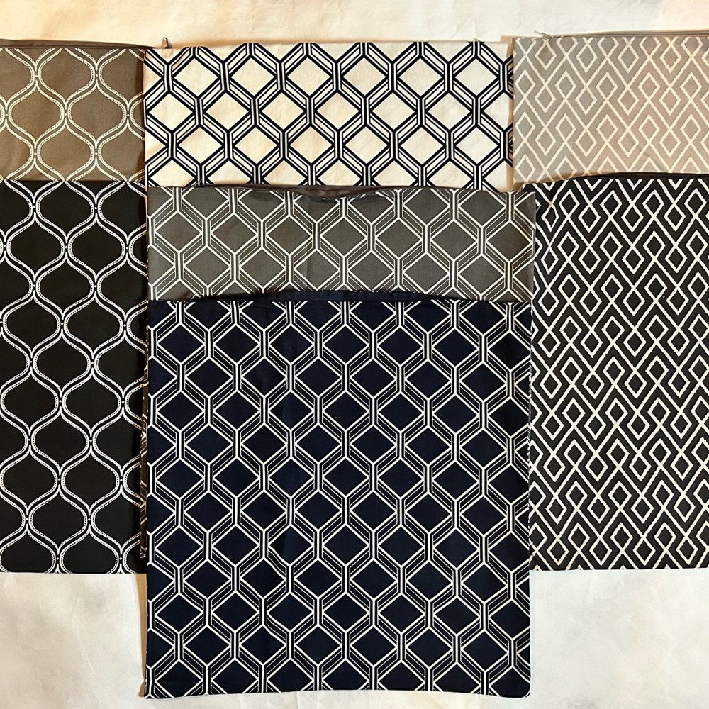 H&M Modern Geometric Pillow Covers - Black, Gray, Cream